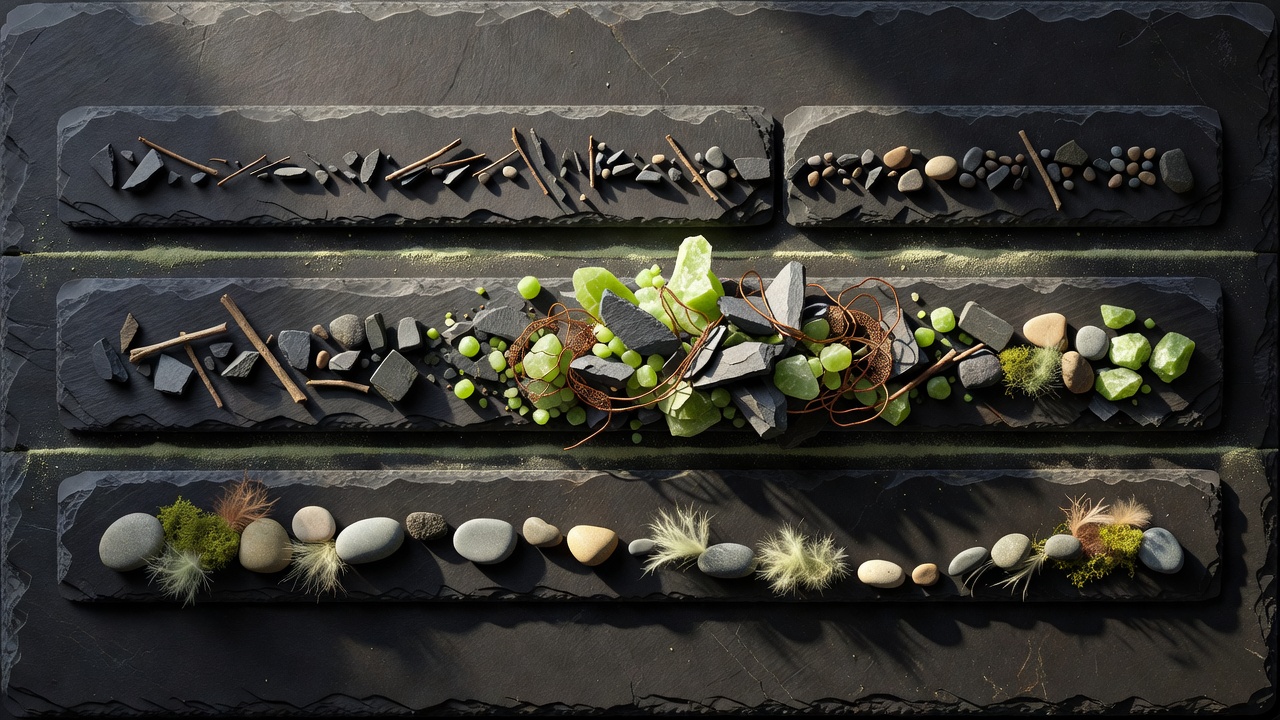Slate and lime arrangement lanes showing a motif moving through verse, chorus and a quieter bridge